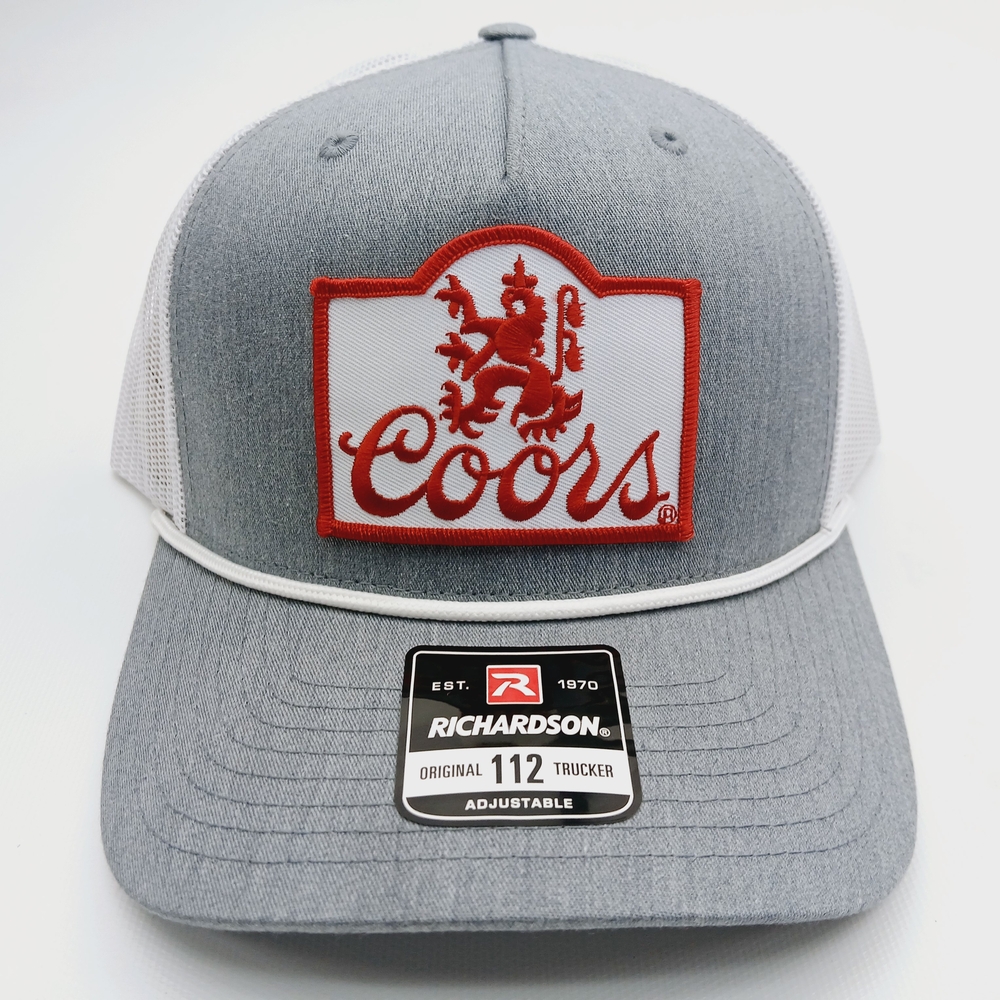 Coors Gray and White Mesh Snapback Richardson Trucker Hat